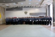 policjanci po rozdaniu nagród w KWP Łódź