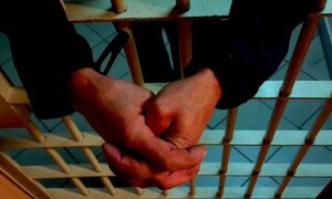 Ręce trzymane za kratami.