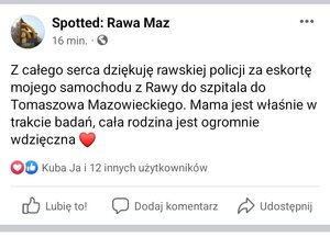 podziękowania umieszczone na portalu internetowym.