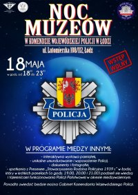 plakat informujący o nocy muzeów  18 maja